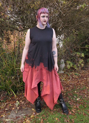 Exo-Umbra Bloodied tie dye dress : Gothic fashion
