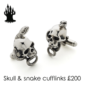 Halloween finds - Skull and snake cufflinks
